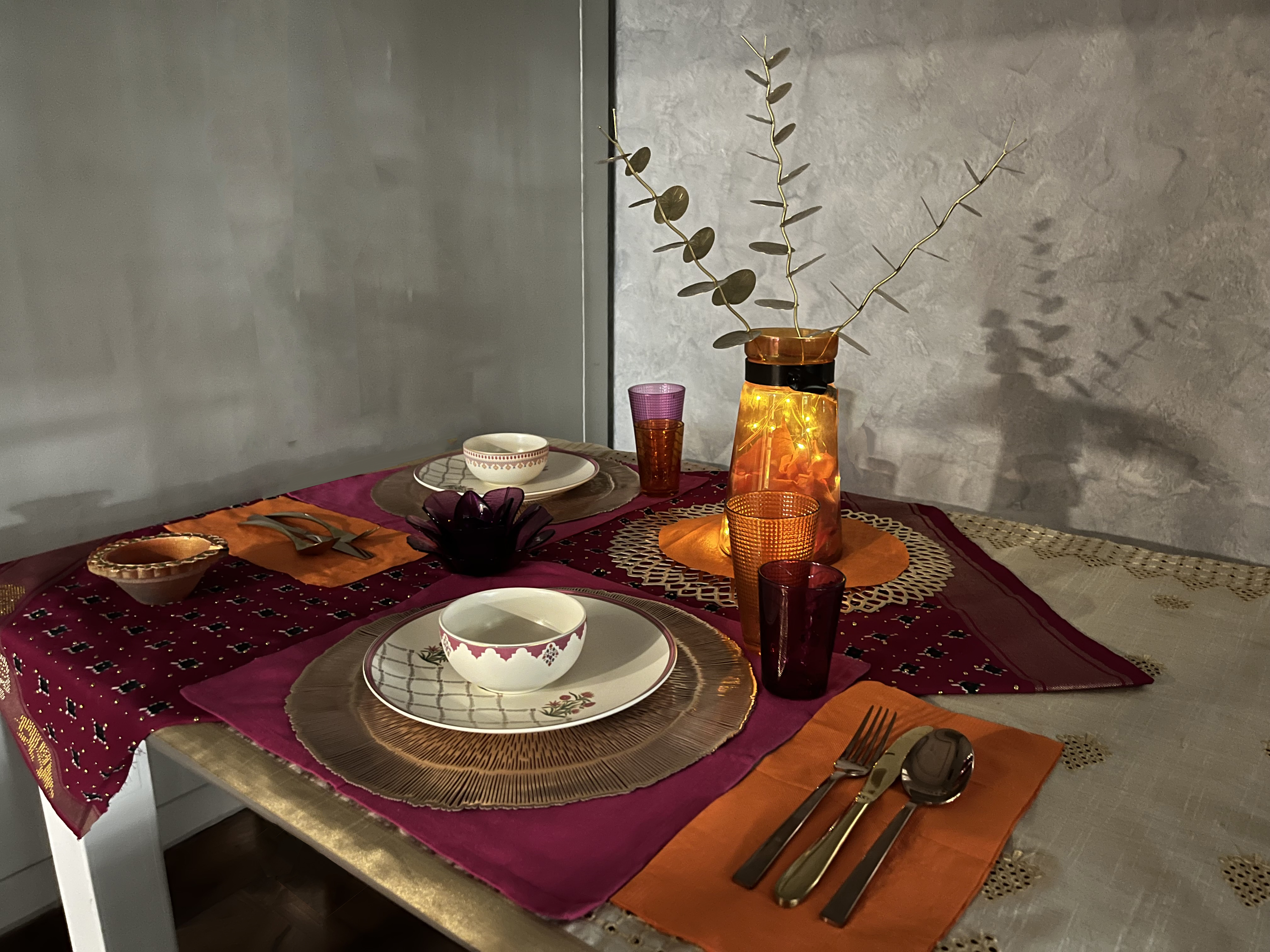 Diwali tablescape and vignette